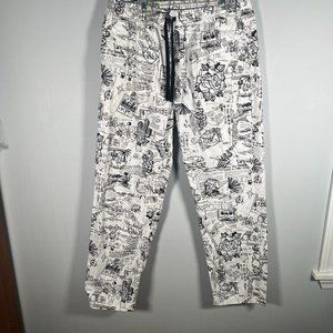 Vans x Kevin Peraza AOP Relaxed Pants w Drawstring Art White Black Size Medium